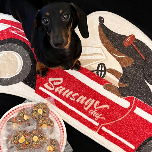 Original Design Sausage Chef, Dachshund Dog, Floor Mat, Anti Slip and Absorbent Carpet