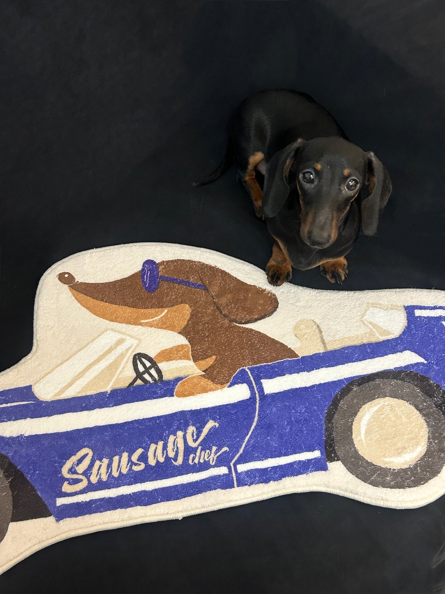 Original Design Sausage Chef, Dachshund Dog, Floor Mat, Anti Slip and Absorbent Carpet