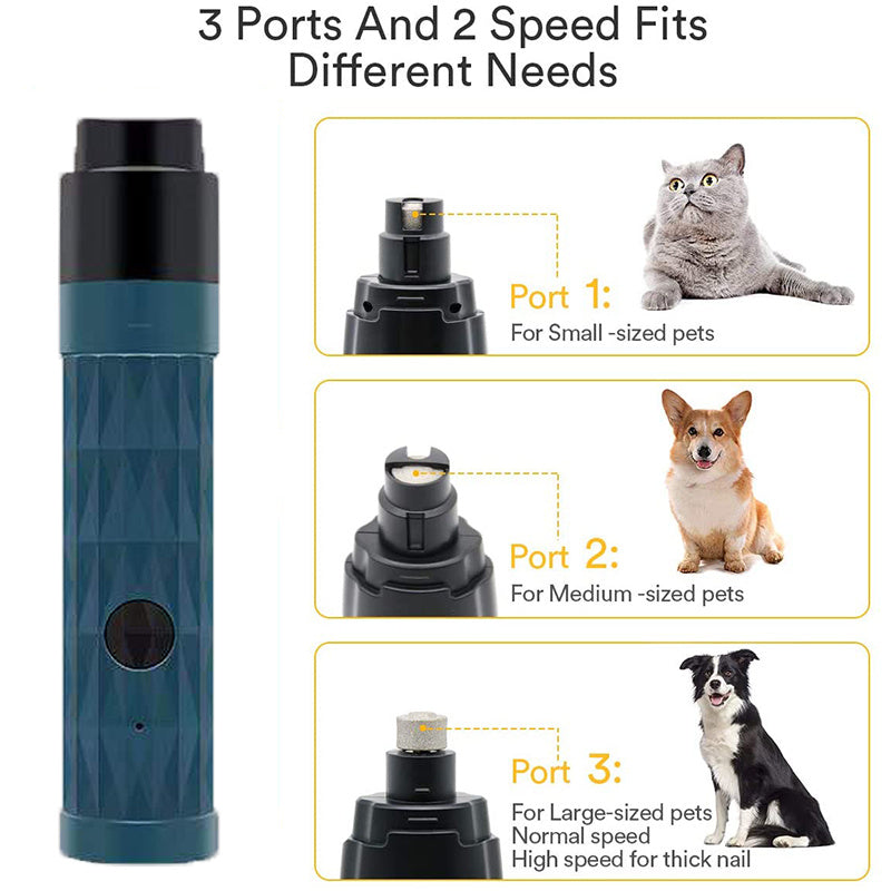 Electric Pet Nail Polisher With Light For Dog And Cat Cleaning Pet Products