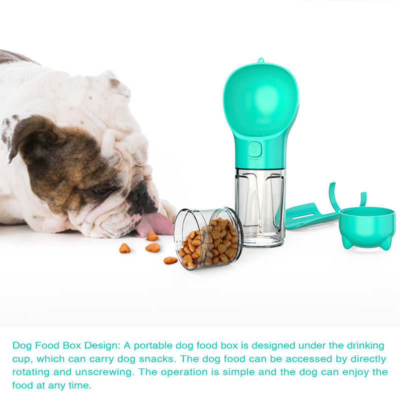 Pet Water Bottle-Feeder Bowl-Garbage Bag Storage-Portable Pet Outdoor Travel 3 In 1 Dog Water Bottle