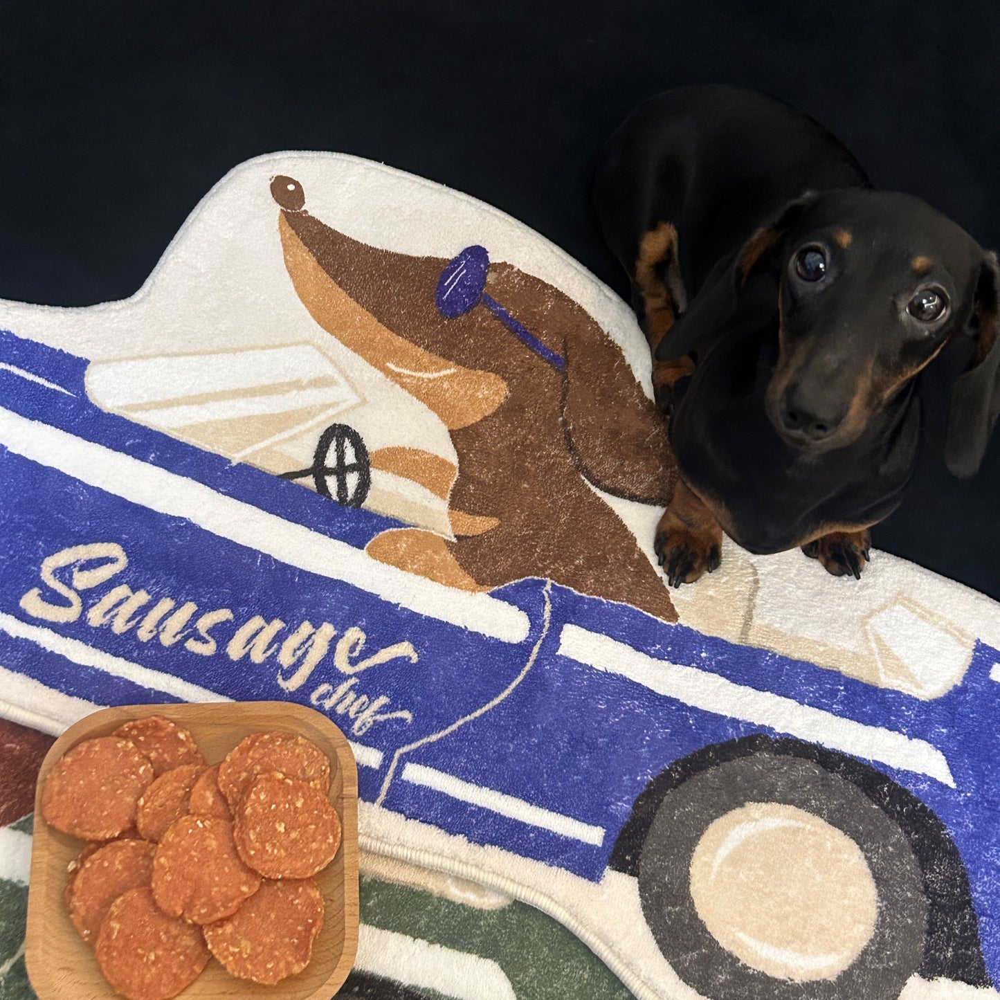 Original Design Sausage Chef, Dachshund Dog, Floor Mat, Anti Slip and Absorbent Carpet